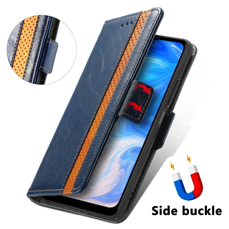 For Doogee N40 Pro CaseNeo Splicing Dual Magnetic Buckle Leather Case with Holder & Card Slots & Wallet(Blue) by buy2fix