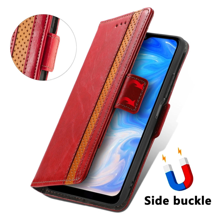 For Doogee N40 Pro CaseNeo Splicing Dual Magnetic Buckle Leather Case with Holder & Card Slots & Wallet(Red) by buy2fix