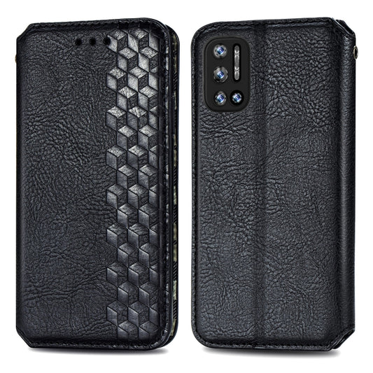 For Doogee N40 Pro Cubic Grid Pressed Horizontal Flip Magnetic Leather Case with Holder & Card Slots & Wallet(Black) by buy2fix