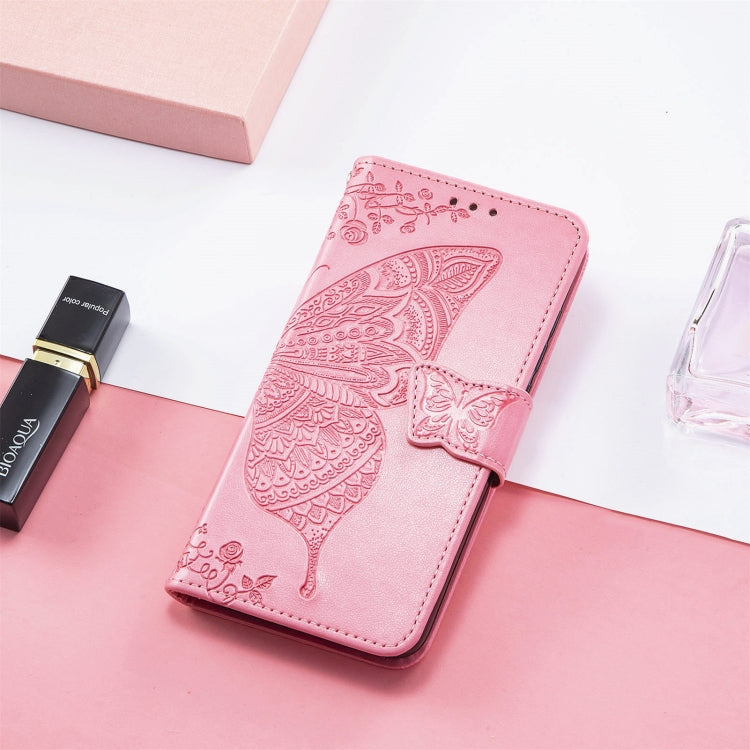 For DOOGEE N40 Pro Butterfly Love Flowers Embossed Horizontal Flip Leather Case with Holder & Card Slots & Wallet & Lanyard(Pink) by buy2fix