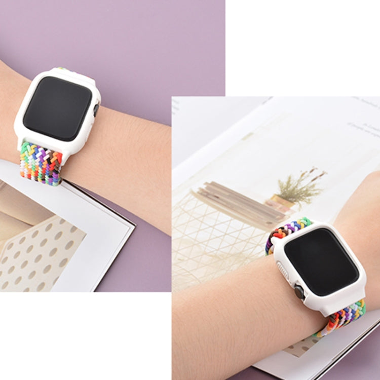 TPU Frame Buckle Braid Integrated Watch Band For Apple Watch Series 6 & SE & 5 & 4 40mm / 3 & 2 & 1 38mm(Denim) by buy2fix