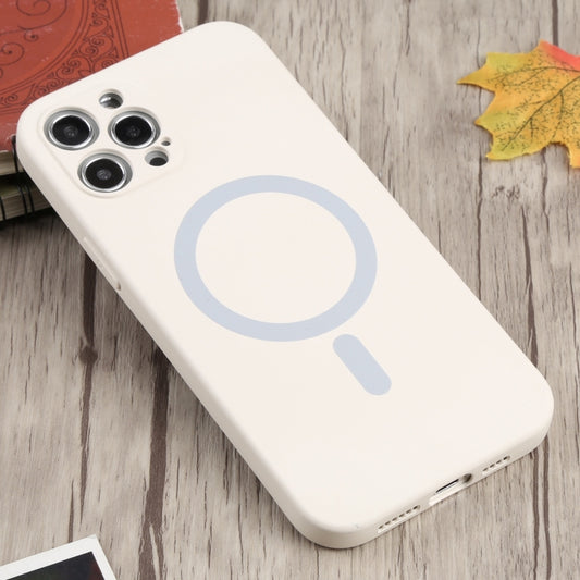 For iPhone 13 Pro Max Liquid Silicone Shockproof Magsafe Case (White) by buy2fix