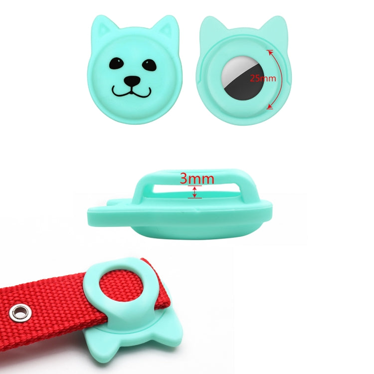 Naughty Smile Cute Cartoon Pet Collar Anti-lost Tracker Silicone Case For AirTag(Fluorescent Green) - Pet Series by Mutural | Online Shopping UK | buy2fix