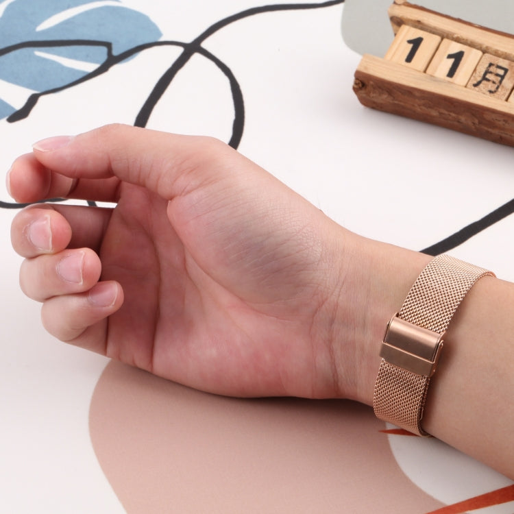 For Fitbit Charge 5 Milan Steel Double Buckles Strap Watch Band(Rose Gold) by buy2fix