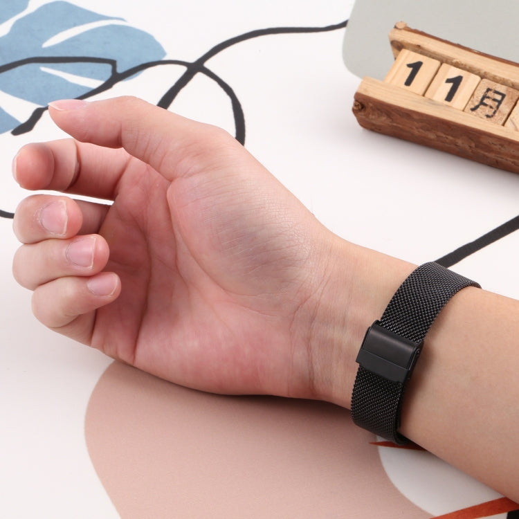 For Fitbit Charge 5 Milan Steel Double Buckles Strap Watch Band(Black) by buy2fix