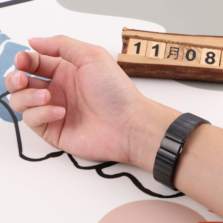 For Fitbit Charge 5 One-bead Steel Strap Watch Band(Black) by buy2fix