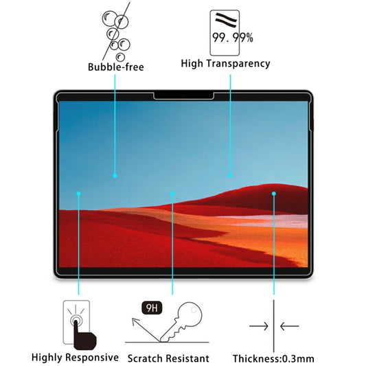 1 PCS For Microsoft Surface Pro X 9H 0.3mm Explosion-proof Tempered Glass Film - Others by buy2fix | Online Shopping UK | buy2fix