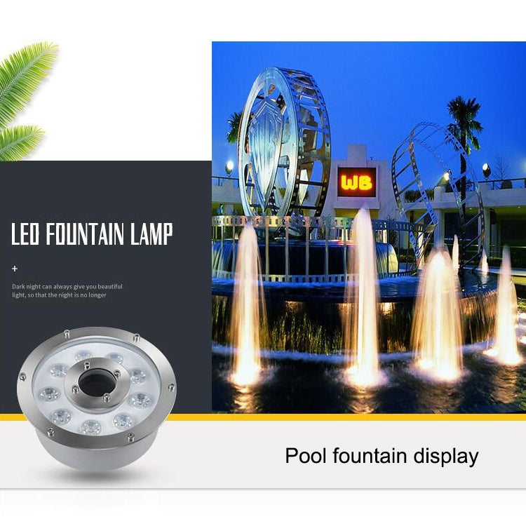 24W Landscape Ring LED Aluminum Alloy Underwater Fountain Light(Warm Light) by buy2fix