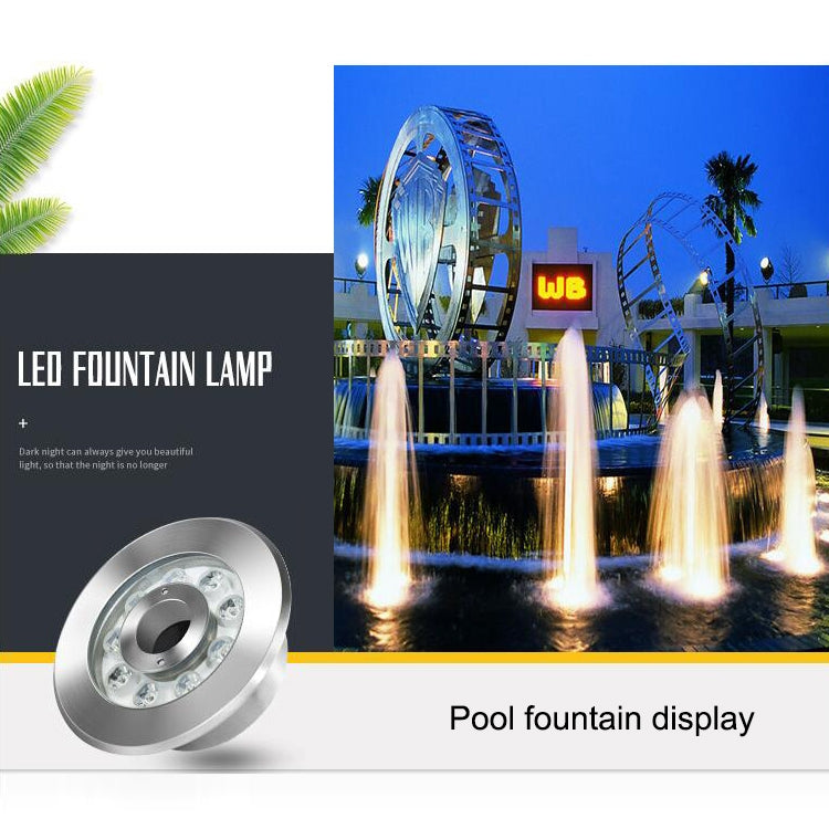 9W Landscape Ring LED Stainless Steel Underwater Fountain Light(Warm Light) by buy2fix