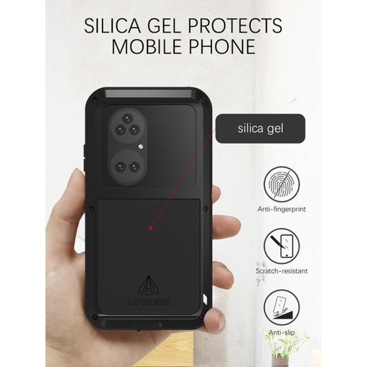 For Huawei P50 Pro LOVE MEI Metal Shockproof Waterproof Dustproof Protective Phone Case without Glass(Red) by LOVE MEI