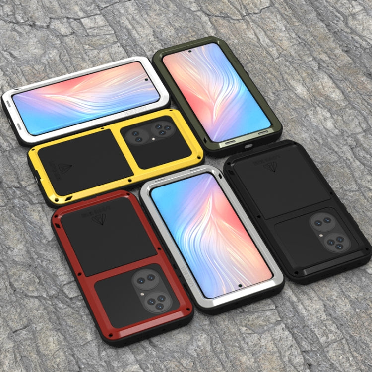 For Huawei P50 Pro LOVE MEI Metal Shockproof Waterproof Dustproof Protective Phone Case without Glass(Silver) by LOVE MEI