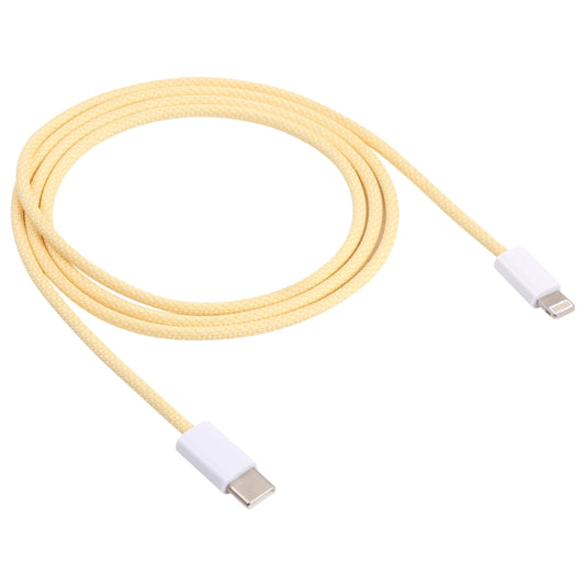 12W PD USB-C / Type-C to 8 Pin Data Cable, Cable Length: 1m(Yellow) by buy2fix