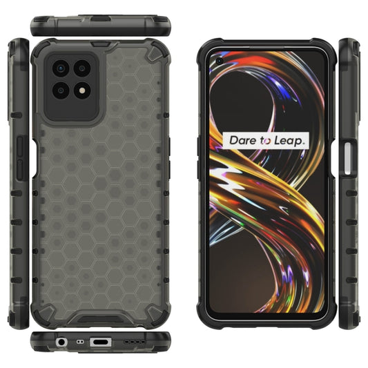 For OPPO Realme 8i Shockproof Honeycomb PC + TPU Phone Case(Black) by buy2fix