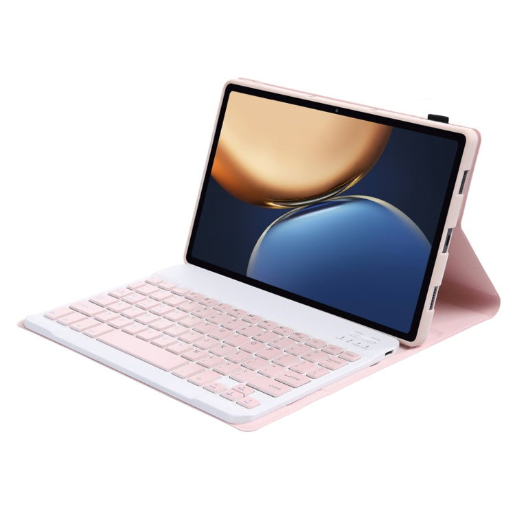 AHV7 Lambskin Texture Ultra-thin Bluetooth Keyboard Leather Tablet Case For Honor Pad V8 / Tablet V7 Pro(Pink) by buy2fix