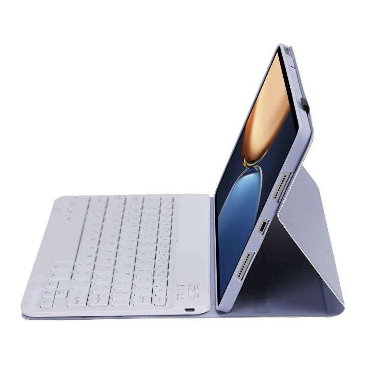 AHV7 Lambskin Texture Ultra-thin Bluetooth Keyboard Leather Tablet Case For Honor Pad V8 / Tablet V7 Pro(Purple) by buy2fix