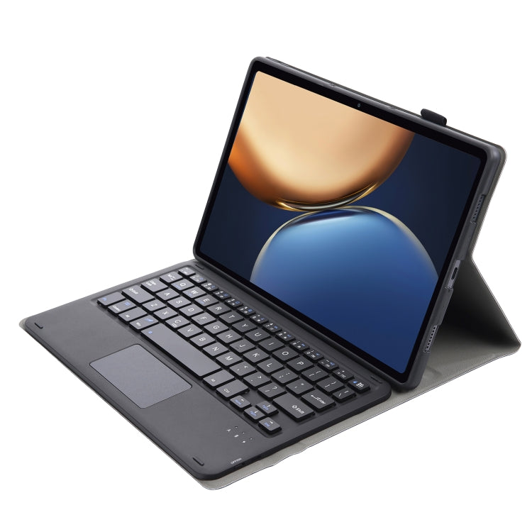 AHV7-A Lambskin Texture Ultra-thin Bluetooth Keyboard Leather Tablet Case with Touchpad For Honor Pad V8 / Tablet V7 Pro(Black) by buy2fix