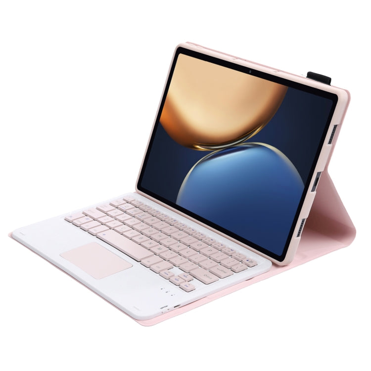 AHV7-A Lambskin Texture Ultra-thin Bluetooth Keyboard Leather Tablet Case with Touchpad For Honor Pad V8 / Tablet V7 Pro(Pink) by buy2fix