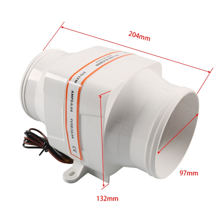 A6608-01 4 inch 12V 6-Blade Yacht Exhaust Fan by buy2fix