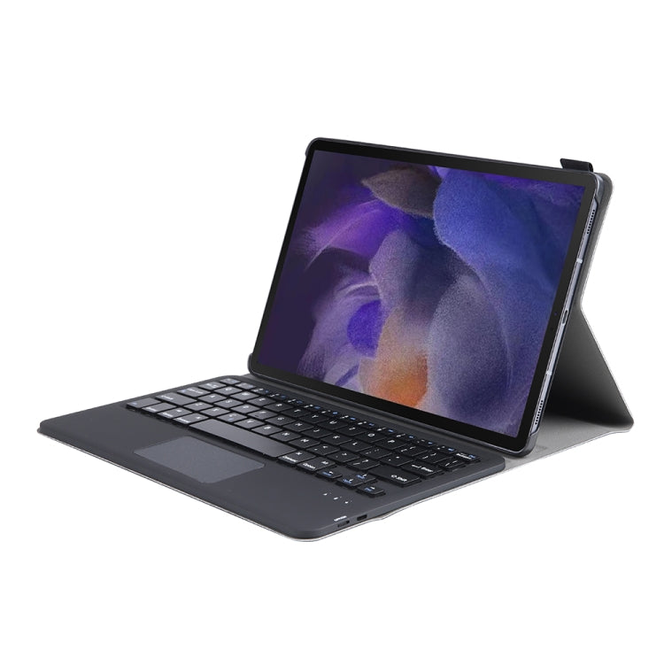 A08-A Ultra-thin Bluetooth Keyboard Leather Case with Touchpad For Samsung Galaxy Tab A8 2021 SM-X205 / SM-X200(Black) by buy2fix