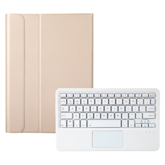 A08-A Ultra-thin Bluetooth Keyboard Leather Case with Touchpad For Samsung Galaxy Tab A8 2021 SM-X205 / SM-X200(Gold) by buy2fix