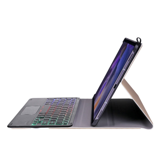 A08-AS Ultra-thin Backlight Bluetooth Keyboard Leather Case with Touchpad For Samsung Galaxy Tab A8 2021 SM-X205 / SM-X200(Gold) by buy2fix