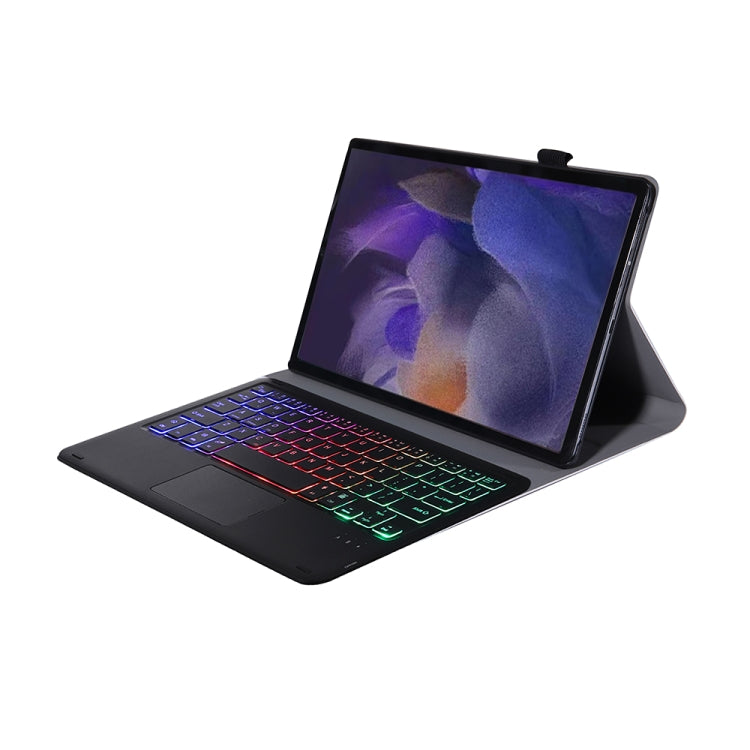 A08-AS Ultra-thin Backlight Bluetooth Keyboard Leather Case with Touchpad For Samsung Galaxy Tab A8 2021 SM-X205 / SM-X200(Black) by buy2fix