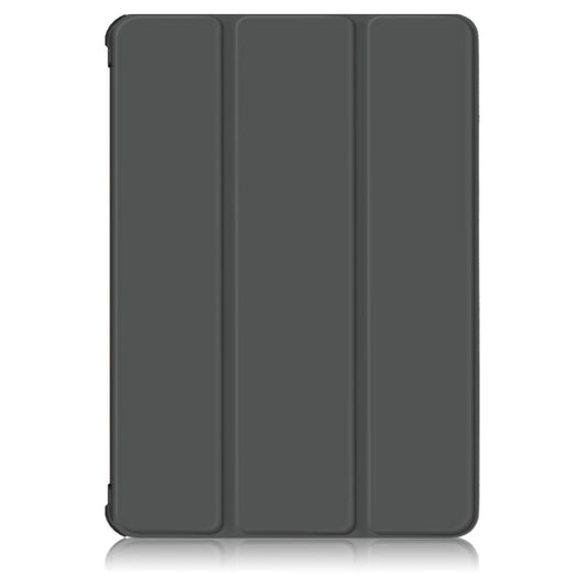For Samsung Galaxy Tab S7 FE 12.4 Solid Color TPU Horizontal Flip Tablet Leather Case with 3-Fold Holder & Sleep / Wake-up Function(Grey) by buy2fix