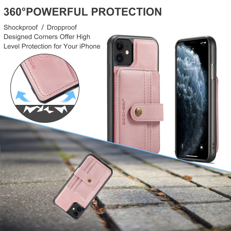 For iPhone 11 Pro Max JEEHOOD RFID Blocking Anti-Theft Wallet Phone Case (Pink) - iPhone 11 Pro Max Cases by JEEHOOD | Online Shopping UK | buy2fix