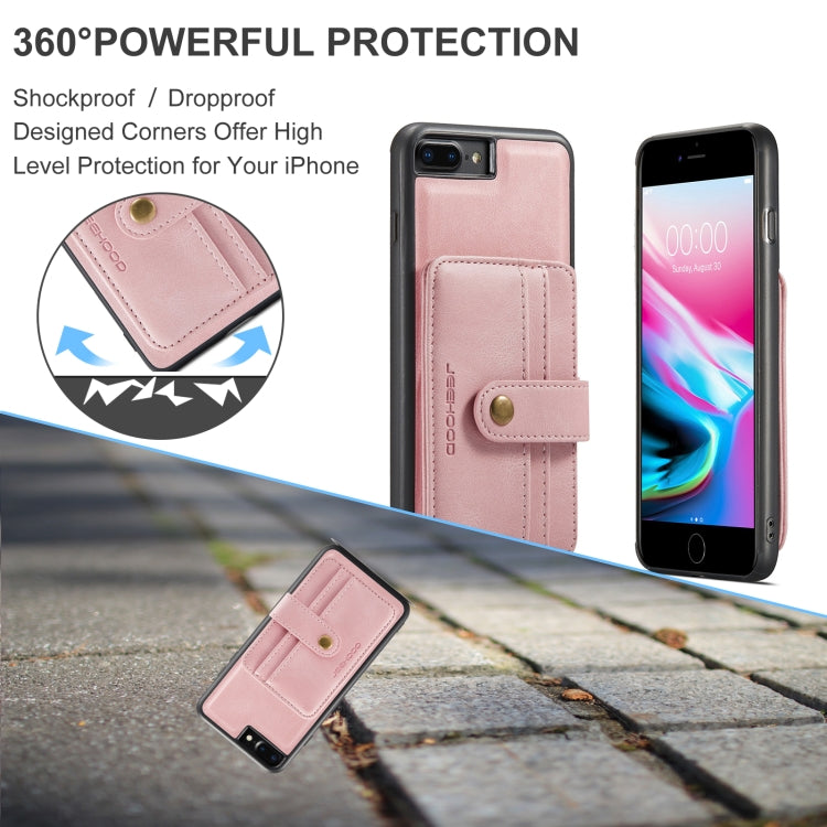 For iPhone SE 2022 / SE 2020 / 8 / 7 JEEHOOD RFID Blocking Anti-Theft Wallet Phone Case(Pink) - iPhone SE 2022 / 2020 / 8 / 7 Cases by JEEHOOD | Online Shopping UK | buy2fix