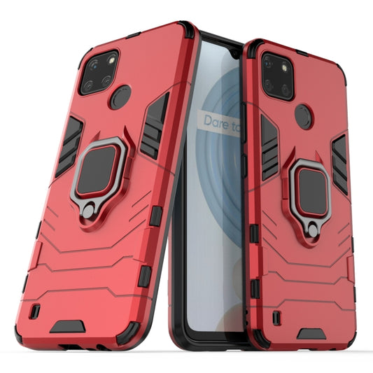 For OPPO Realme C21Y Shockproof PC + TPU Protective Case with Magnetic Ring Holder(Red) by buy2fix