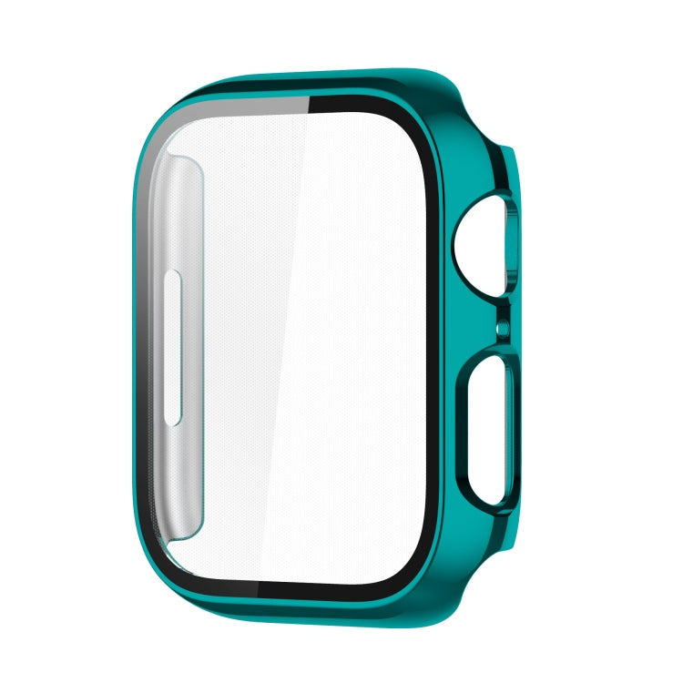 Electroplating Shockproof PC Protective Case with Tempered Glass Film For Apple Watch Series 9 / 8 / 7 41mm(Emerald Green) by buy2fix