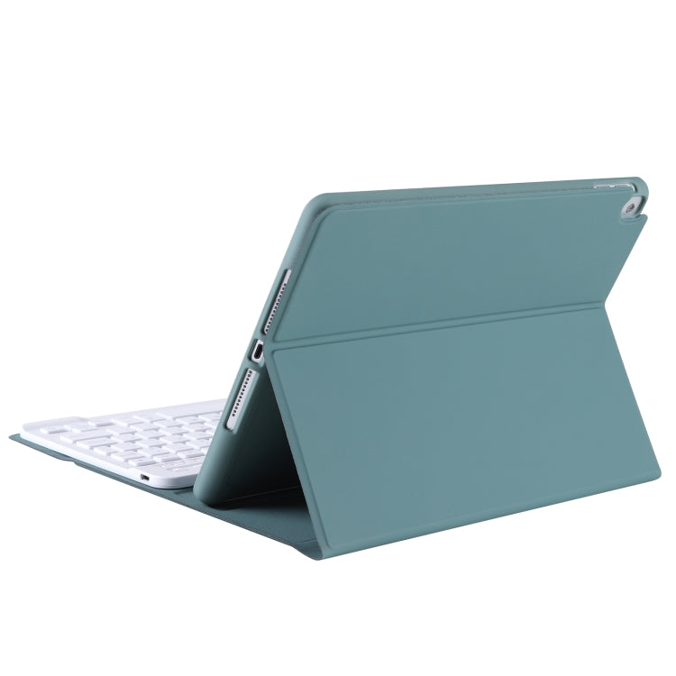 A11B-A Lambskin Texture Square Keycap Bluetooth Keyboard Leather Case with Touch Control For iPad Air 5 / 4 2020 10.9 / Pro 11 inch 2021 & 2020 & 2018(Dark Green) by buy2fix