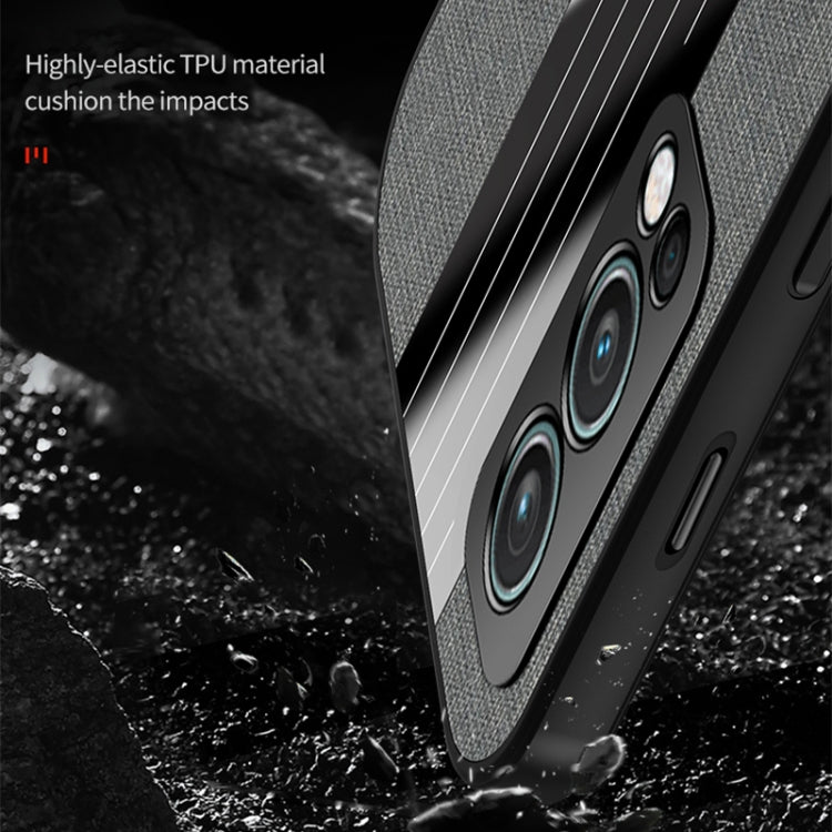 For OnePlus Nord 2 5G XINLI Stitching Cloth Texture Shockproof TPU Phone Case(Brown) - OnePlus Cases by XINLI | Online Shopping UK | buy2fix