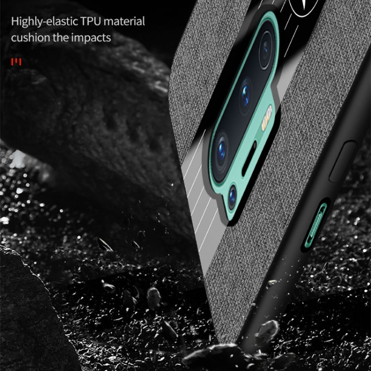 For OnePlus 8 Pro XINLI Stitching Cloth Texture Shockproof TPU Phone Case(Blue) by XINLI