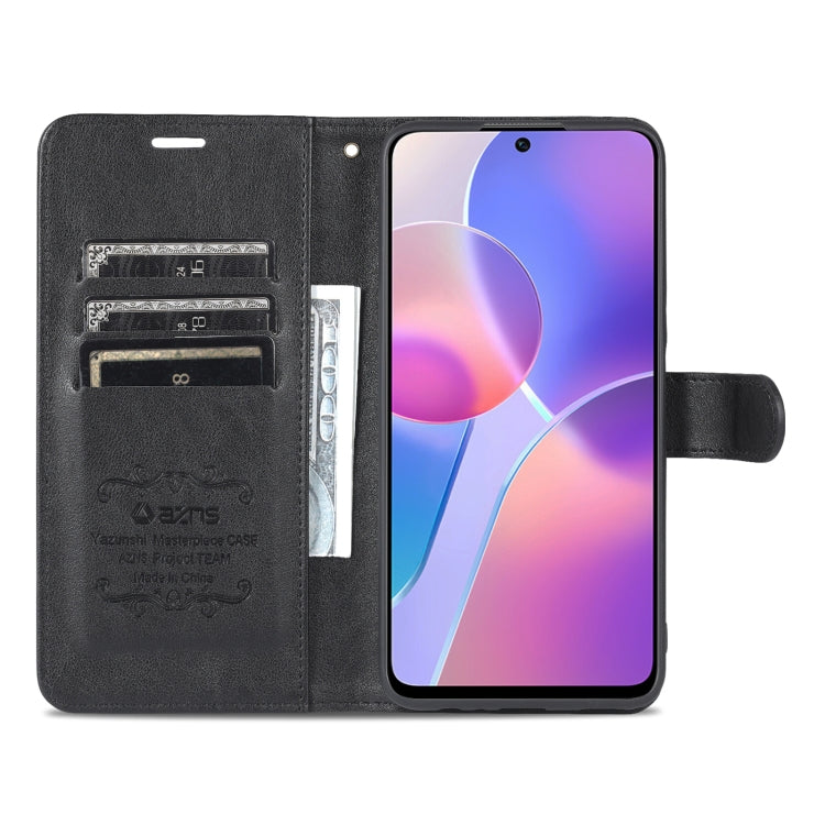 For Honor X30i AZNS Sheepskin Texture Flip Leather Phone Case(Black) by AZNS