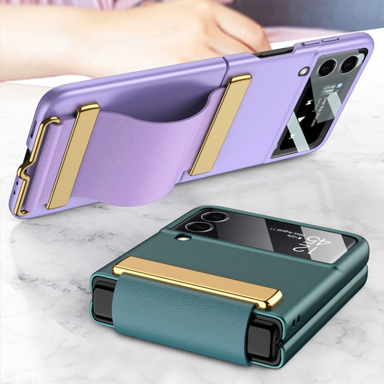 For Samsung Galaxy Z Flip3 5G GKK Ultra-thin Full Coverage Phone Case with Wristband(Purple) - Galaxy Phone Cases by GKK | Online Shopping UK | buy2fix