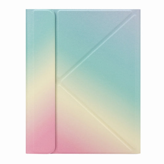 H-097S Monochrome Backlight Bluetooth Keyboard Leather Case with Rear Three-fold Holder For iPad 9.7 2018 & 2017(Rainbow) by buy2fix