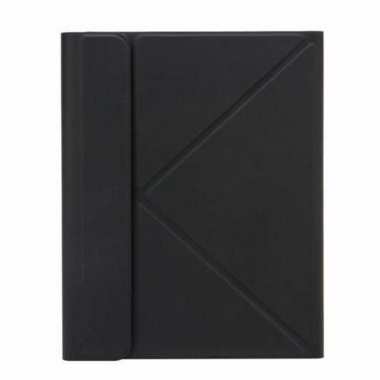 H-097 Bluetooth Keyboard Leather Case with Rear Three-fold Holder For iPad 9.7 2018 & 2017(Black) by buy2fix