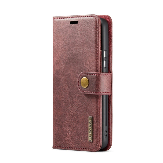 For Samsung Galaxy S22 5G DG.MING Crazy Horse Texture Detachable Magnetic Leather Phone Case(Red) by DG.MING