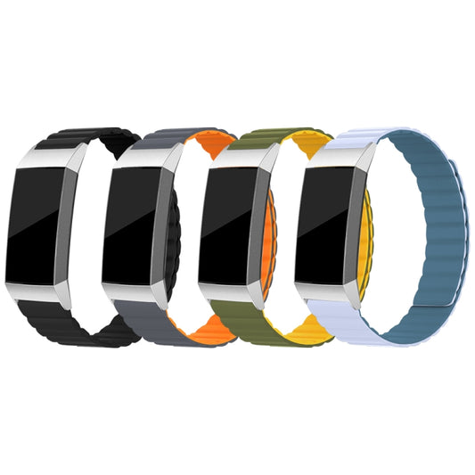 For Fitbit Charge 3 / 4 Silicone Magnetic Watch Band(Peacock Blue) by buy2fix