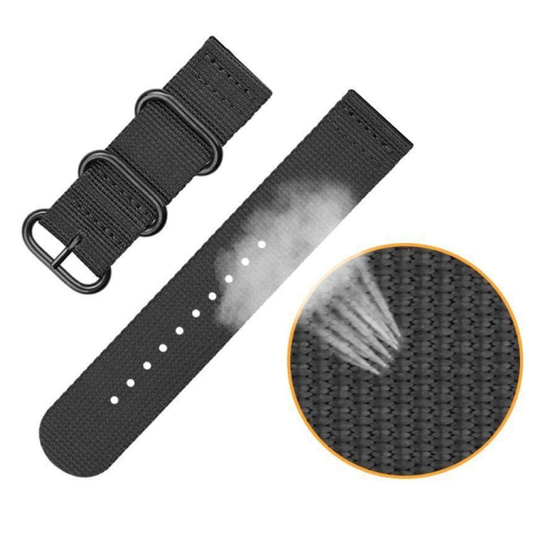 For Suunto 7 Three-ring Steel Buckle Nylon Watch Band(Black) by buy2fix