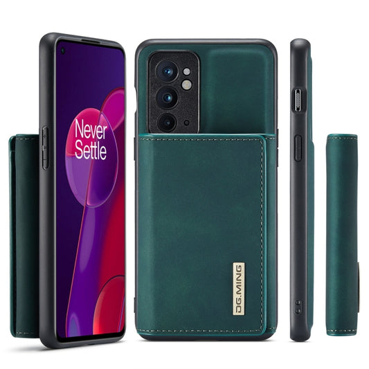 For OnePlus 9RT 5G DG.MING M1 Series 3-Fold Multi Card Wallet Back Cover Leather Phone Case(Green) by DG.MING
