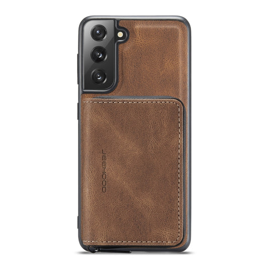 For Samsung Galaxy S22 5G JEEHOOD Magnetic Zipper Horizontal Flip Phone Leather Case(Brown) - Galaxy S22 5G Cases by JEEHOOD | Online Shopping UK | buy2fix
