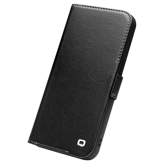 For iPhone 13 mini QIALINO Magnetic Buckle Leather Phone Case (Black) by QIALINO