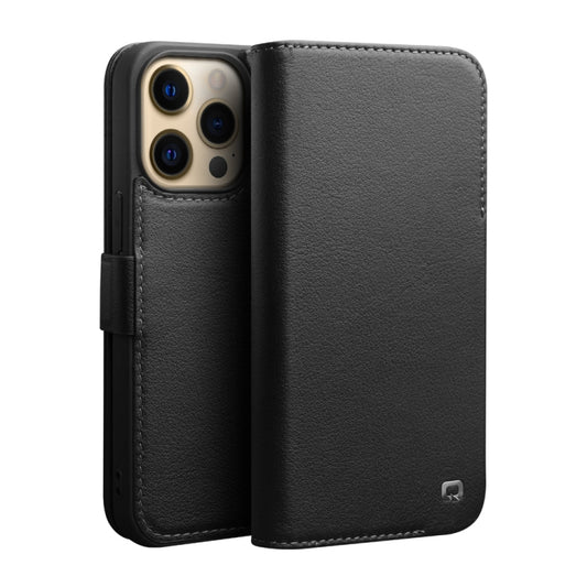 For iPhone 13 Pro Max QIALINO Magnetic Buckle Leather Phone Case (Black) - iPhone 13 Pro Max Cases by QIALINO | Online Shopping UK | buy2fix
