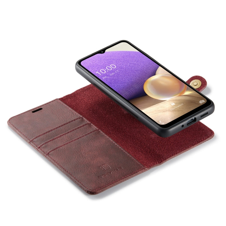 For Samsung Galaxy A33 5G DG.MING Crazy Horse Texture Detachable Magnetic Leather Phone Case(Red) by DG.MING