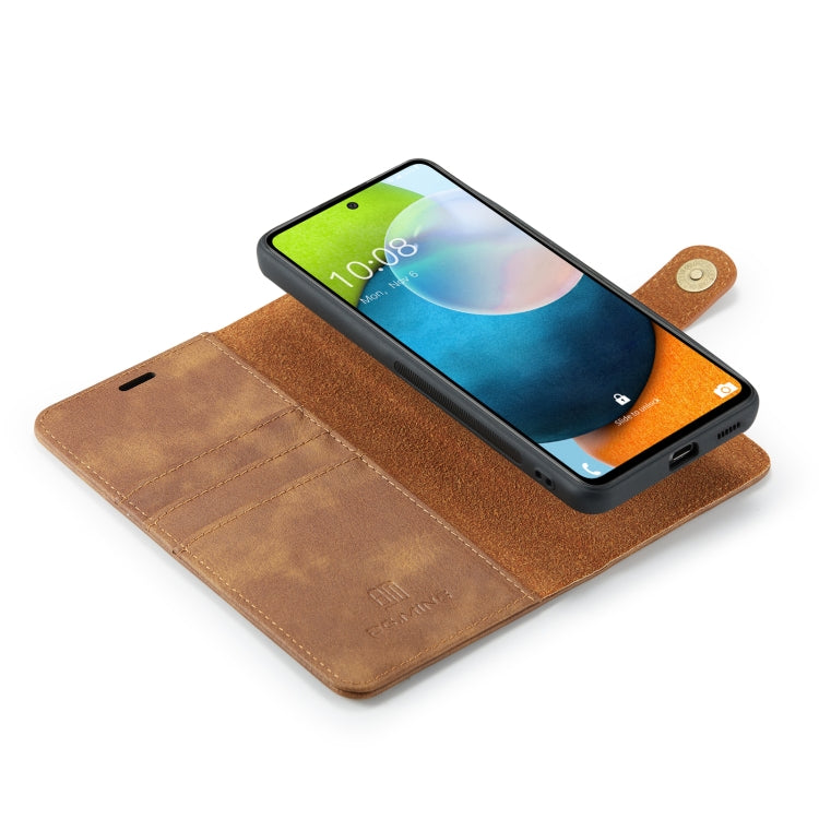 For Samsung Galaxy A53 5G DG.MING Crazy Horse Texture Detachable Magnetic Leather Phone Case(Brown) by DG.MING