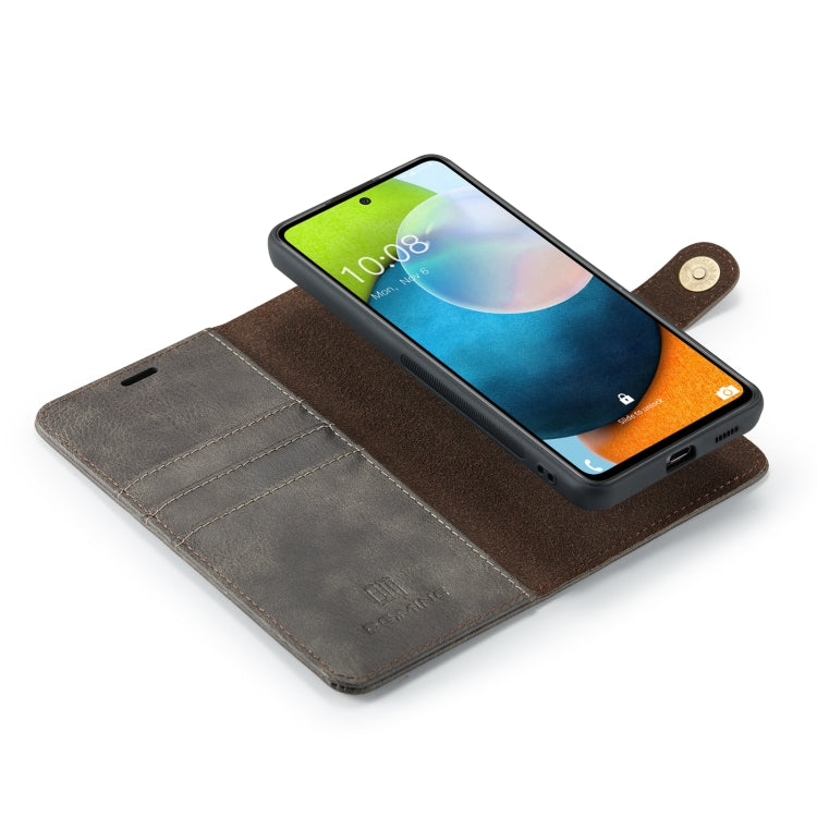 For Samsung Galaxy A53 5G DG.MING Crazy Horse Texture Detachable Magnetic Leather Phone Case(Grey) by DG.MING