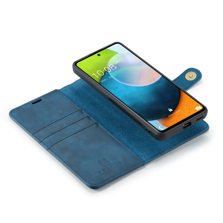 For Samsung Galaxy A53 5G DG.MING Crazy Horse Texture Detachable Magnetic Leather Phone Case(Blue) by DG.MING