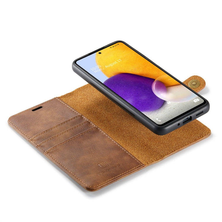 For Samsung Galaxy A73 5G DG.MING Crazy Horse Texture Detachable Magnetic Leather Phone Case(Brown) by DG.MING